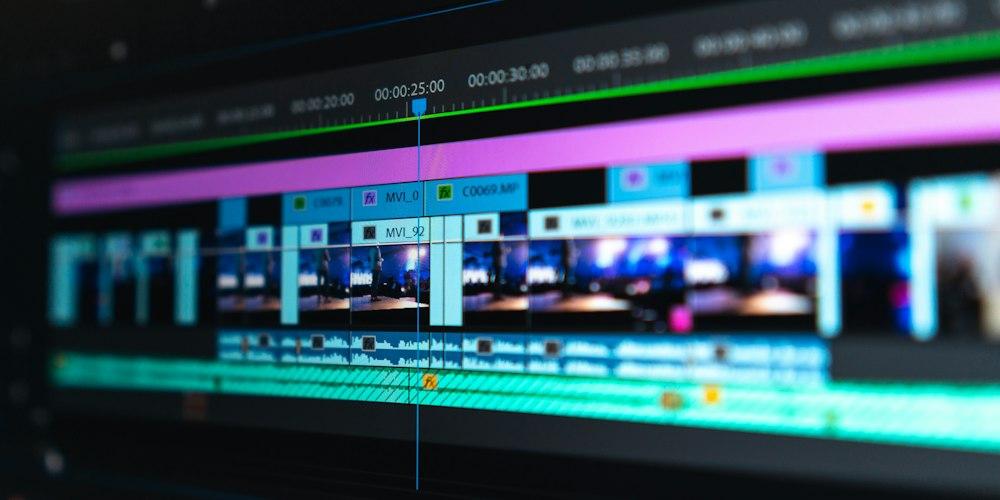 Editor working on a video timeline